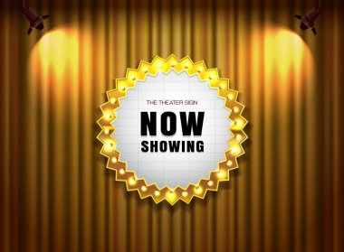 Tiyatro perde spot ışığı ile oturum