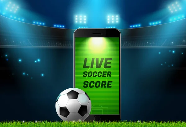 Piłka nożna Piłka nożna mobilne wyników na żywo — Wektor stockowy
