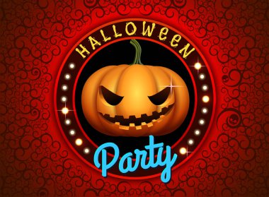 mutlu halloween balkabağı parti vektör çizim