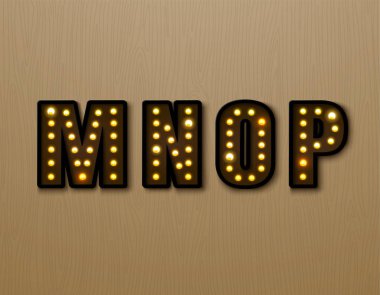 Ampul Işık yazı tipi ahşap desen