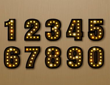 Ampul Işık yazı tipi ahşap desen