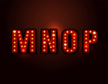 ampul arka plan üzerinde kırmızı ışık yazı tipi