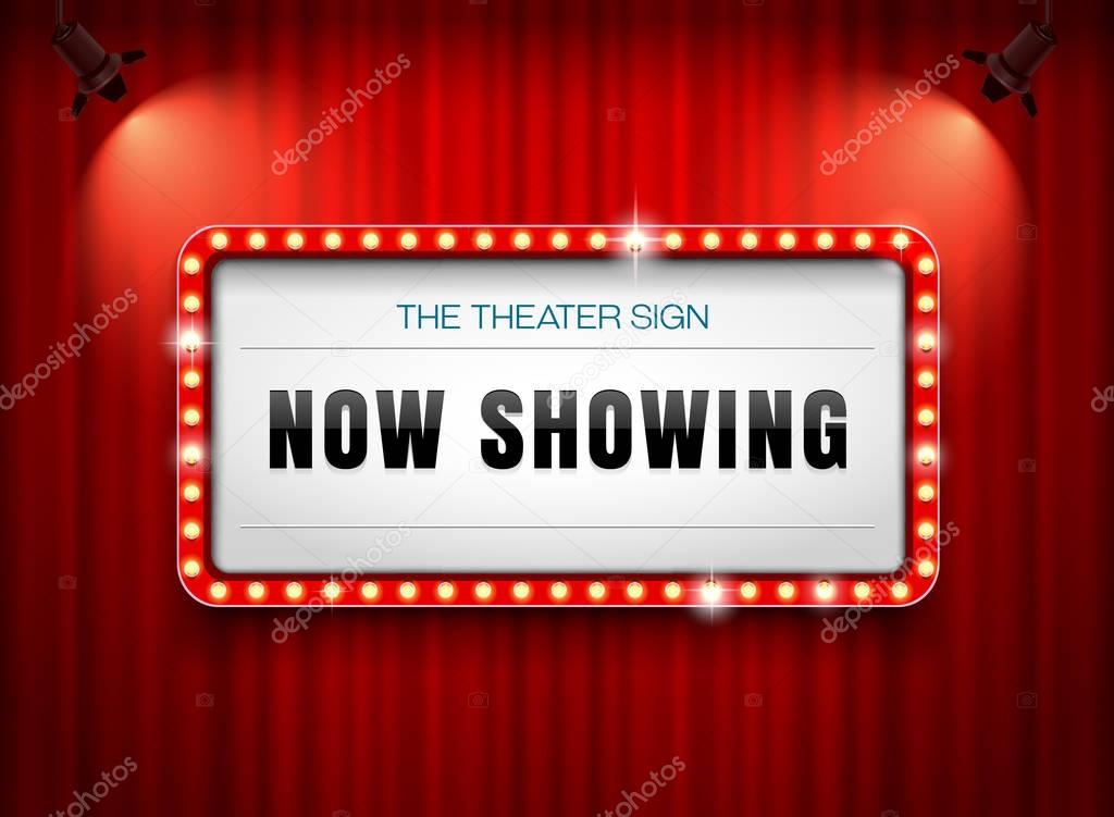 theater sign on curtain