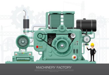 Endüstriyel makine motor fabrika inşaat ekipman enginee