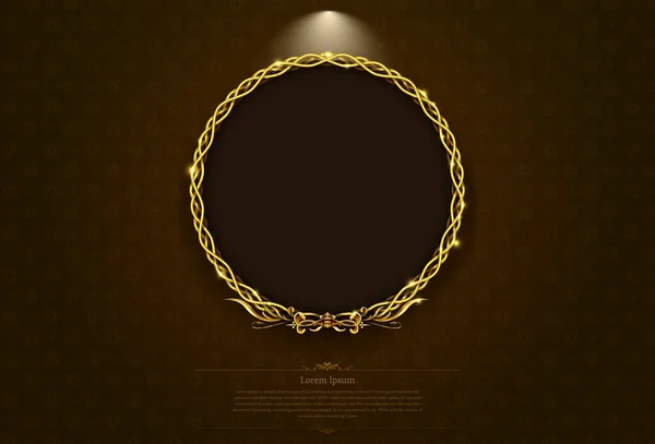 金のフレームボーダー画像レトロアートベクトルイラスト — ストックベクタ