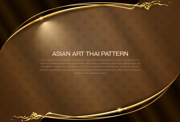 Fond Motif Asiatique Art Thaïlandais Cadre Frontière Vectoriel Illustration — Image vectorielle