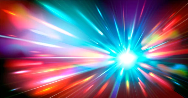 Arka plan bulanık sihirli neon renk ışık ışınları ile. Vektör çizim