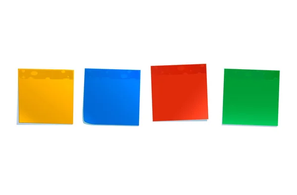 Notas adesivas coloridas isoladas em branco — Vetor de Stock