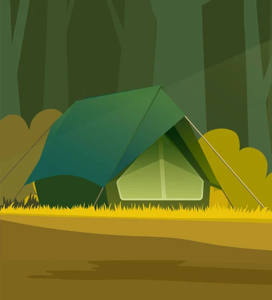 Tent in het bos — Stockfoto