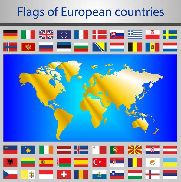 Vlaggen van Europese landen — Stockvector