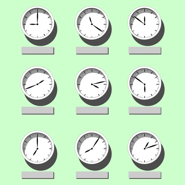 Настінний годинник. Векторні ілюстрації на тему часу — стоковий вектор