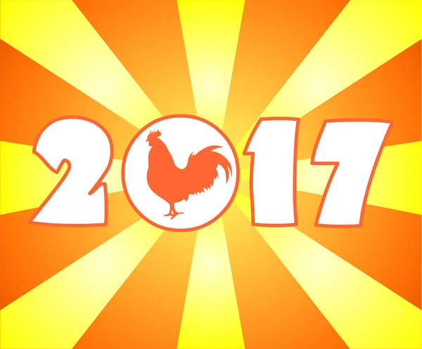 Año del gallo. Ilustración para el gallo de año nuevo en el amarillo-naranja — Vector de stock