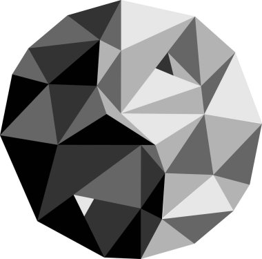 Yin-yang. Uyum içinde bir yeni modern twist bir çokgen s sembolü