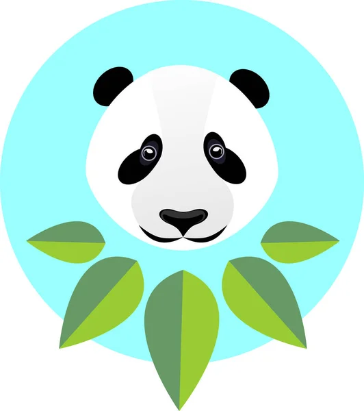 Panda bonito em estilo plano. Ilustração de moda de um panda em gre —  Vetores de Stock