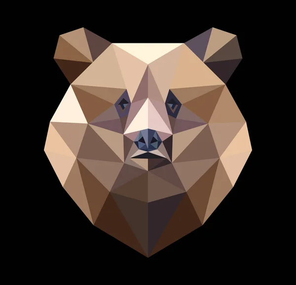 Бурый медведь в стиле многоугольника. Модная иллюстрация — стоковый вектор