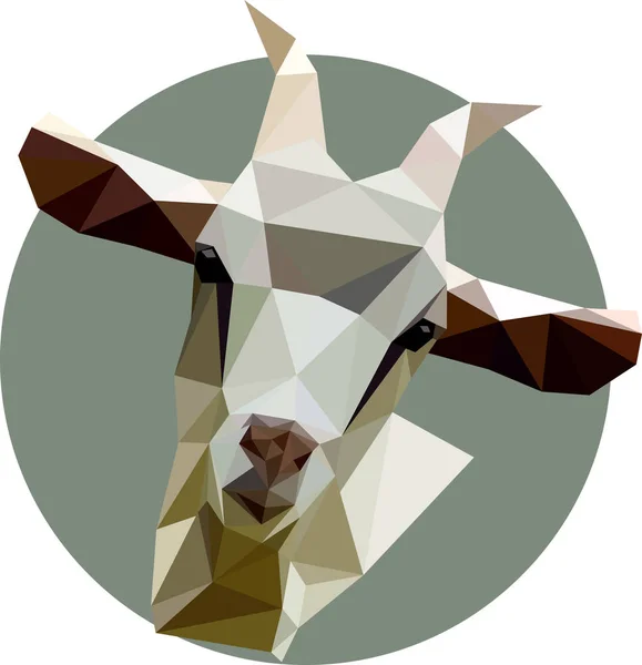 Goat in a polygon style. Fashion illustration of the trend in st — Stock Vector