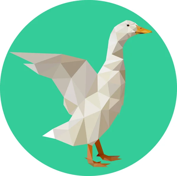 Gans im Polygon-Stil. modische Illustration des Trends in s — Stockvektor