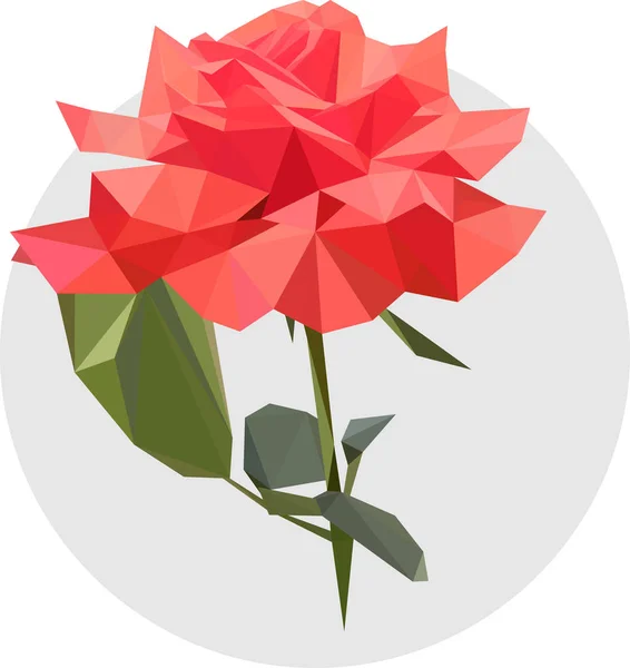 Rosa rosa no estilo do polígono. Ilustração de moda de t — Vetor de Stock