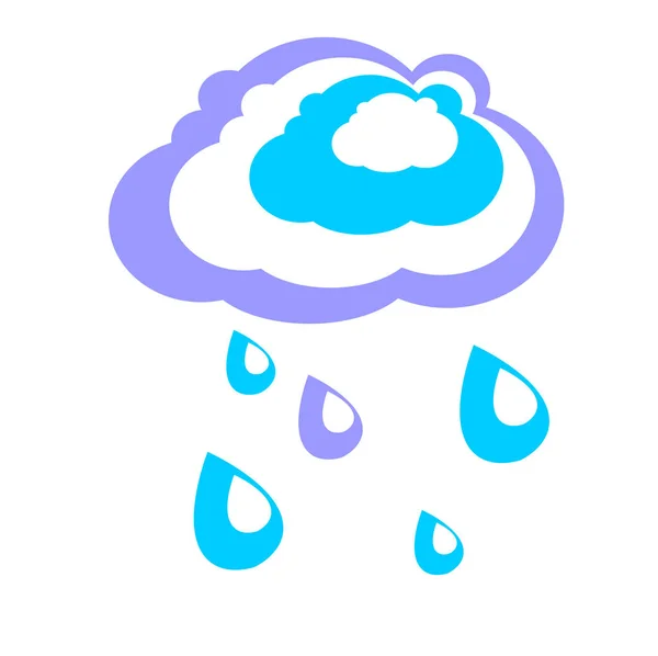 비 구름입니다. 평면 스타일에 간단한 그래픽입니다. 봄, au의 표시 — 스톡 벡터