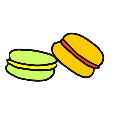 Lezzetli bir tatlı - renkli makkaroni. Şık ve yolla