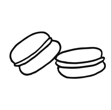 Lezzetli bir tatlı bir makkaroni var. Boyama hatları var. Fas