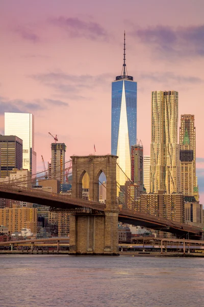 Reggel színek, a híres New York-i látnivalótól, New York, Amerikai Egyesült Államok — Stock Fotó