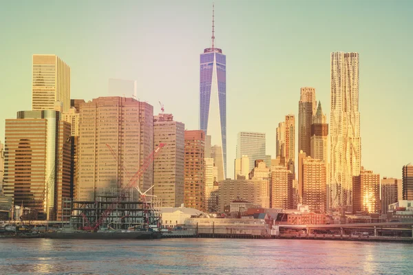 Edificios de oficinas en Manhattan, Nueva York, vintage —  Fotos de Stock