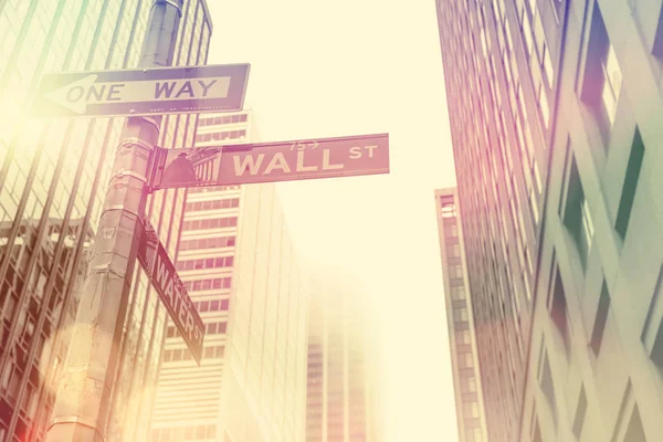 Famous Wall Street sign in Manhattan, NYC