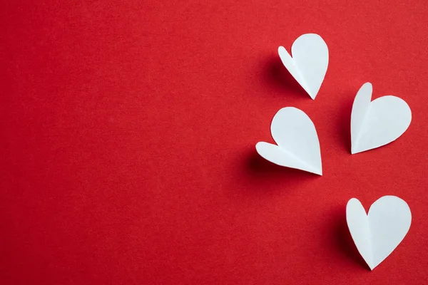 Паперові серця ручної роботи - Любовний фон — стокове фото