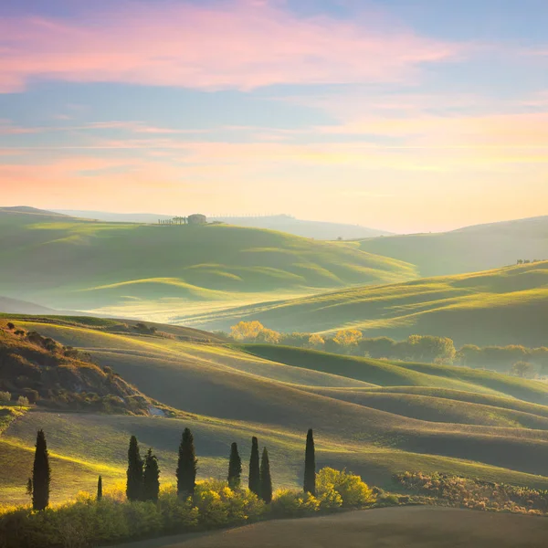 Unika Sundown Toscana landskap — Stockfoto