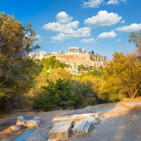 Templo Parthenon Acrópolis Atenas Grecia Vista Hermosa —  Fotos de Stock