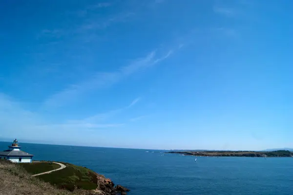 Leuchtturm von isla pancha, ribadeo — Stockfoto