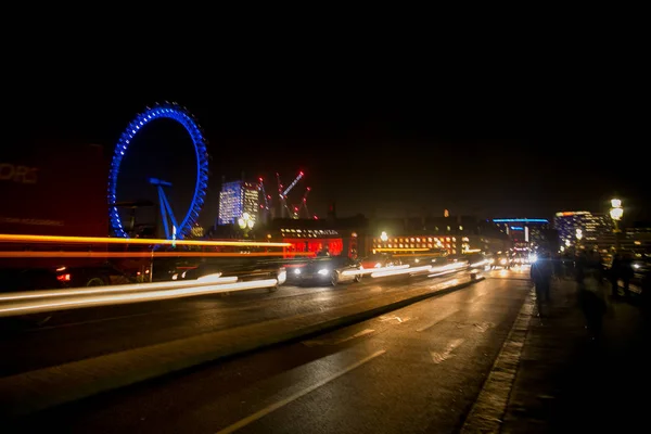 Olho de Londres vista à noite — Fotografia de Stock