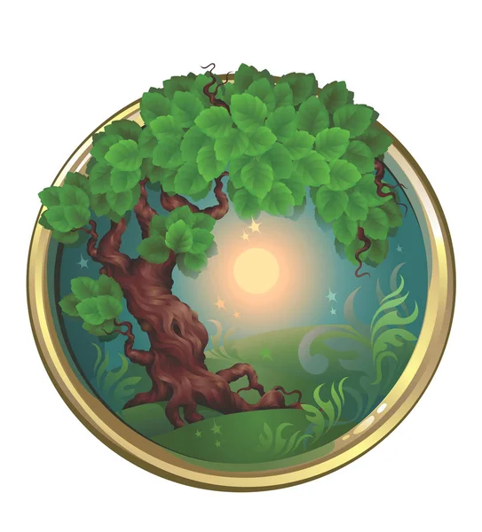 Árbol en la frontera — Vector de stock