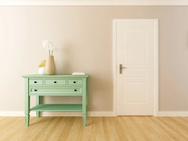 Hallway interior with a drawer cabinet — Stock Photo, Image