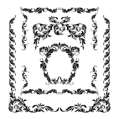 Vektör vignette ve çerçevenin köşesine.