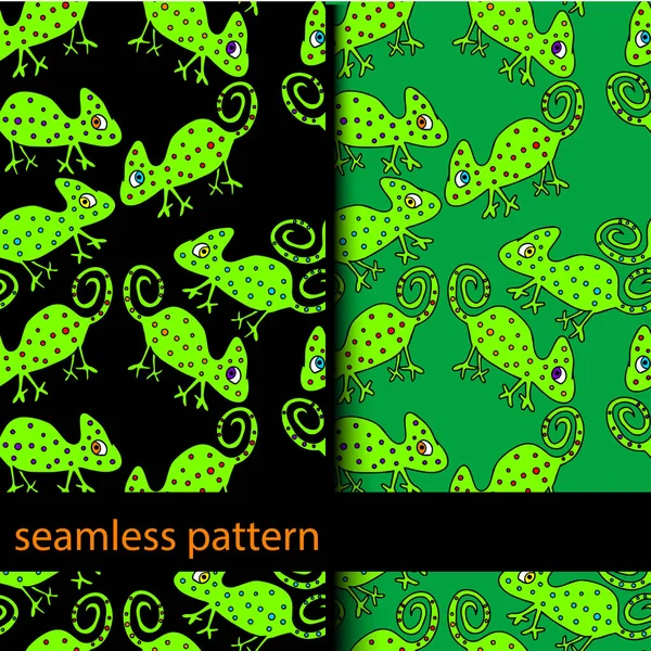 Seamless pattern with chameleon. vector — Stock Vector