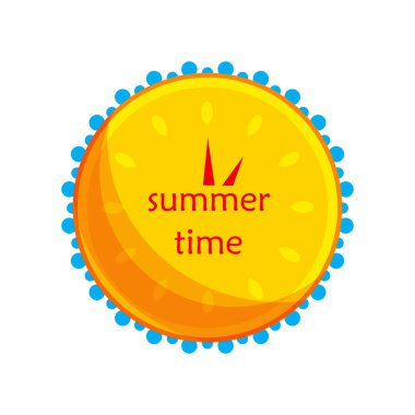 Güneş ve su bir saat şeklinde. Simge. vektör