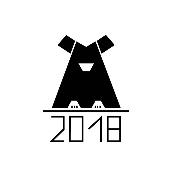 Perro abstracto como símbolo 2018 año. vector — Vector de stock