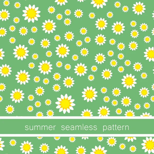 Seamless pattern with romomile flowers. вектор — стоковый вектор
