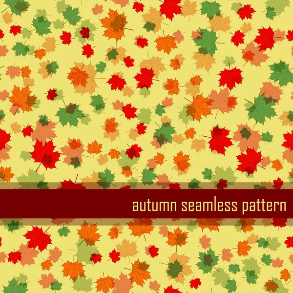Motif sans couture automne avec feuille d'érable. vecteur — Image vectorielle