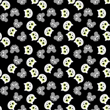 kedi ve fare ile seamless modeli kümesi. vektör