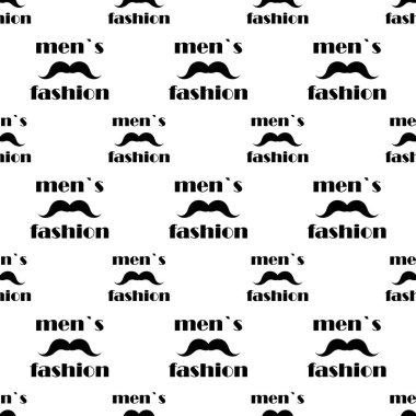 Dikişsiz desen bıyıklı. vektör