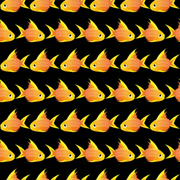 Seamless mönster med stor guldfisk. vektor — Stock vektor