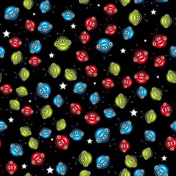 Seamless pattern with aliens. vector. — Stock Vector