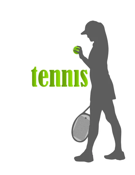 Tennis. woman. isolated vector — Stock Vector