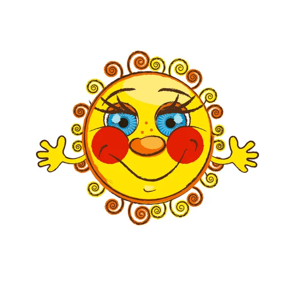 Cheerful sun. isolate. vector — Stock Vector