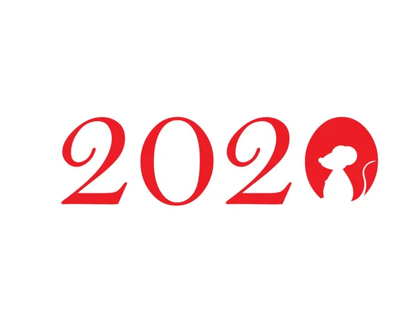 Σύμβολο Ποντικιού Αρουραίου Του Νέου Έτους 2020 Διάνυσμα Σιλουέτα — Διανυσματικό Αρχείο