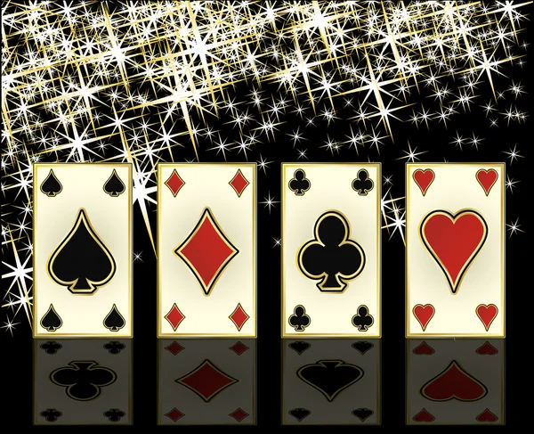 Casino poker tarjetas, ilustración vectorial — Archivo Imágenes Vectoriales