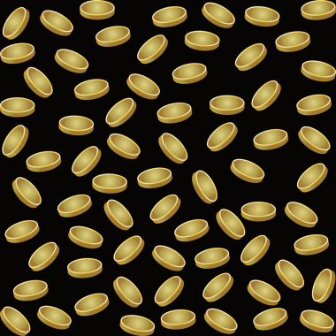 Seamless modeli altın sikke, vektör çizim